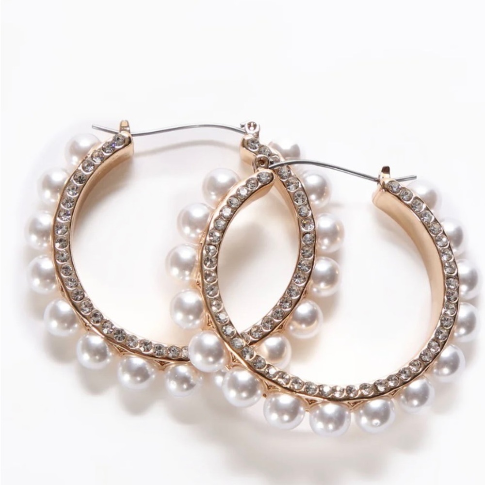 NEW Pearl Hoop Earrings